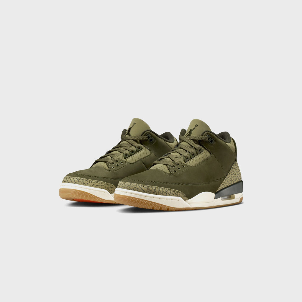 Jordan Air Jordan 3 Retro - Medium Olive / Sequoia / Neutral Olive / Sail / Total Crimson