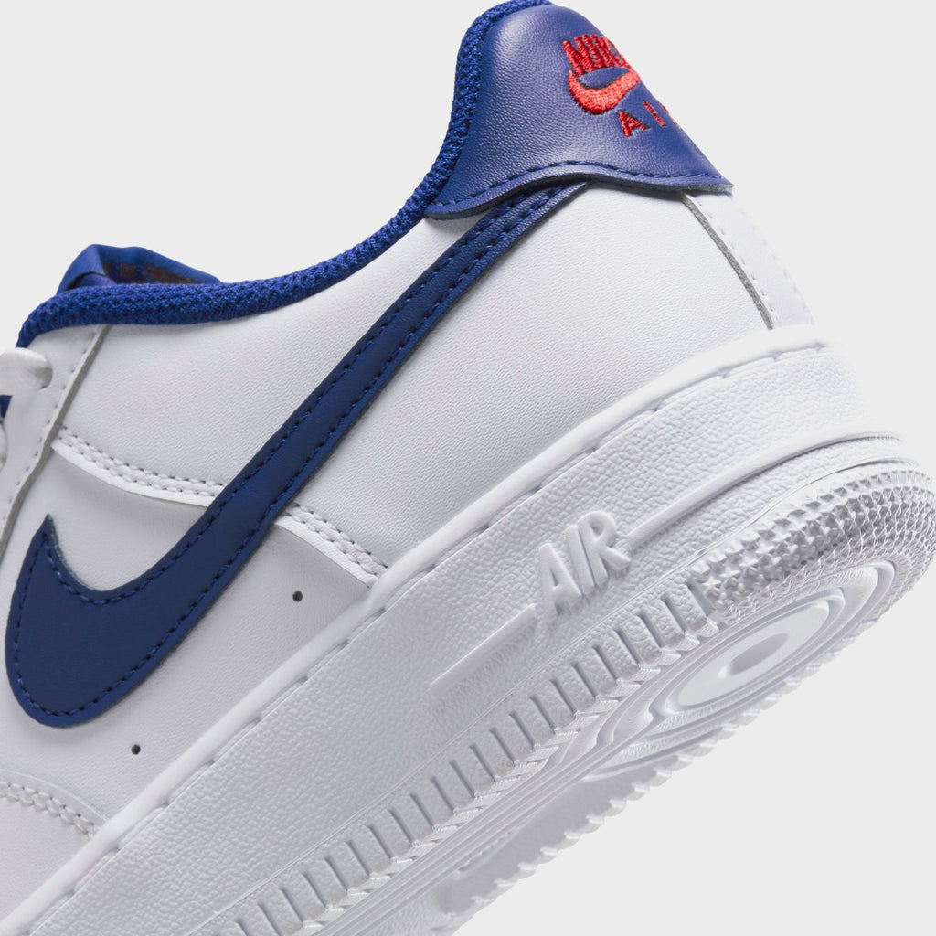 Nike GS Air Force 1 - White / University Red / Deep Royal Blue
