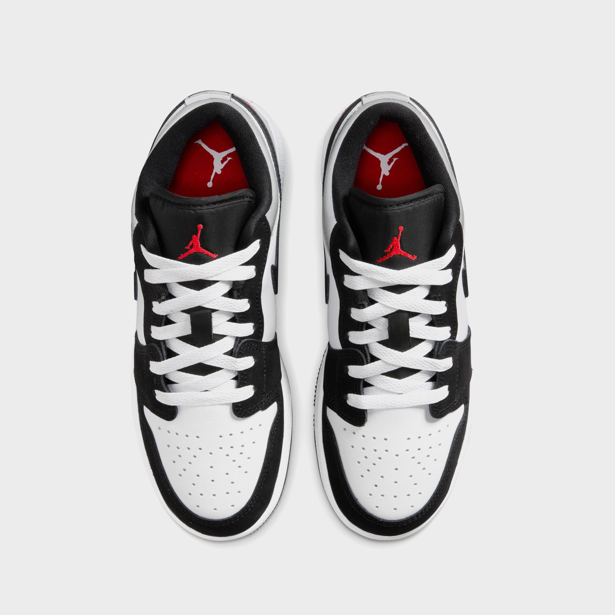 Air Jordan GS 1 Low Se Uni - White / Black / Matte Silver / Fire Red