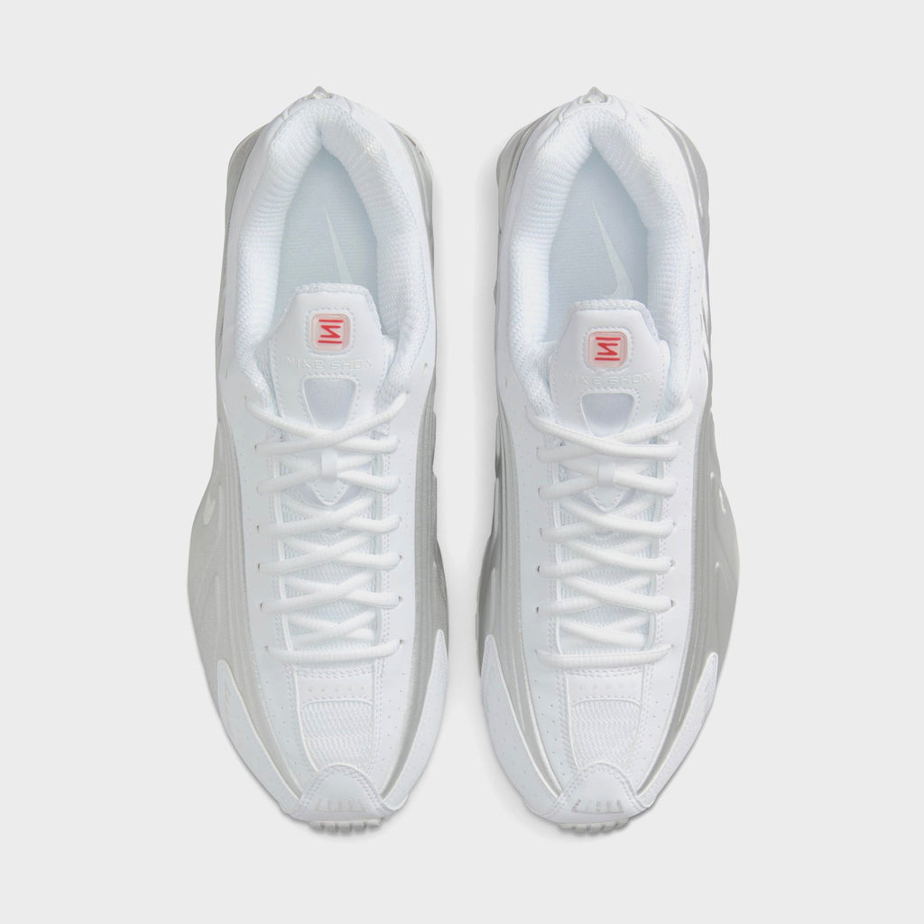 Nike Shox R4 - White / Metallic Silver / White / Bright Crimson