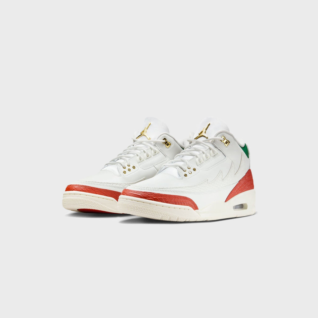 Nike Air Jordan 3 Retro - Summit White / Metallic Gold / Pine Green