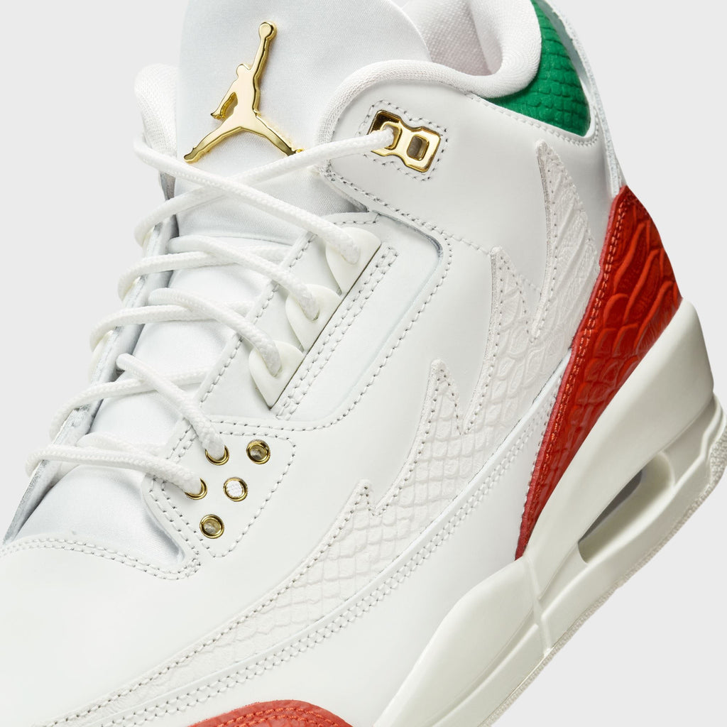 Nike Air Jordan 3 Retro - Summit White / Metallic Gold / Pine Green