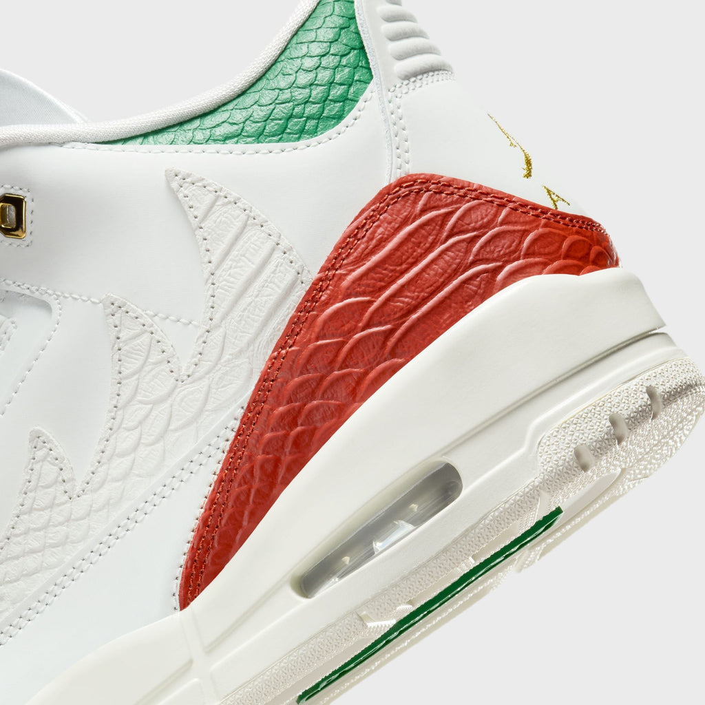 Nike Air Jordan 3 Retro - Summit White / Metallic Gold / Pine Green