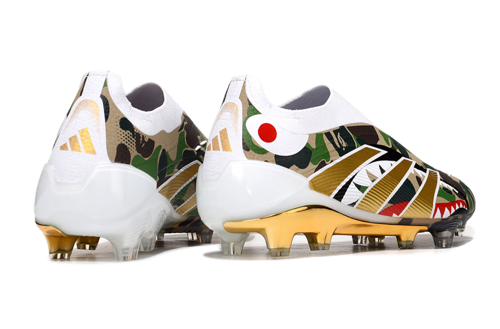 Adidas Predator Elite FG Laceless x BAPE soleplate – lightweight firm ground soleplate engineered for speed, control, and maximum traction.