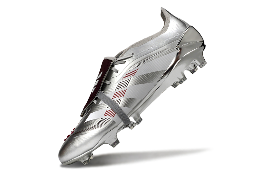 Adidas Predator Elite Fold-over Tongue FG JUDE BELLINGHAM Chrome Dream - Silver Metallic/Legacy Burgundy/Maroon Limited Edition
