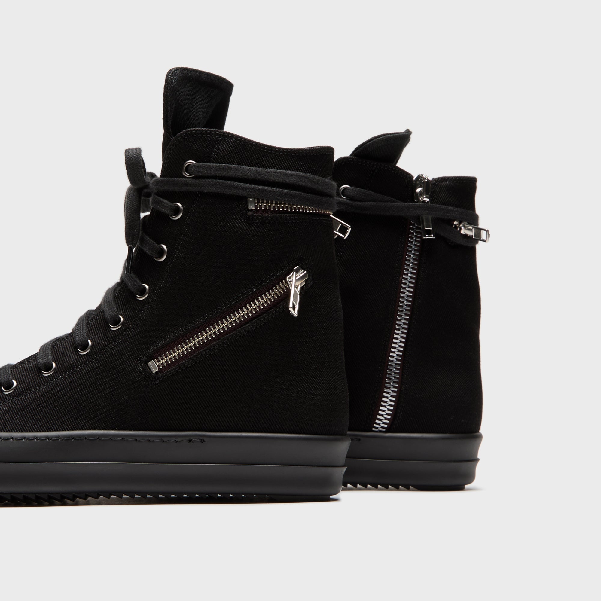 Rick Owens Cargo Sneaks Overdyed Denim - All Black