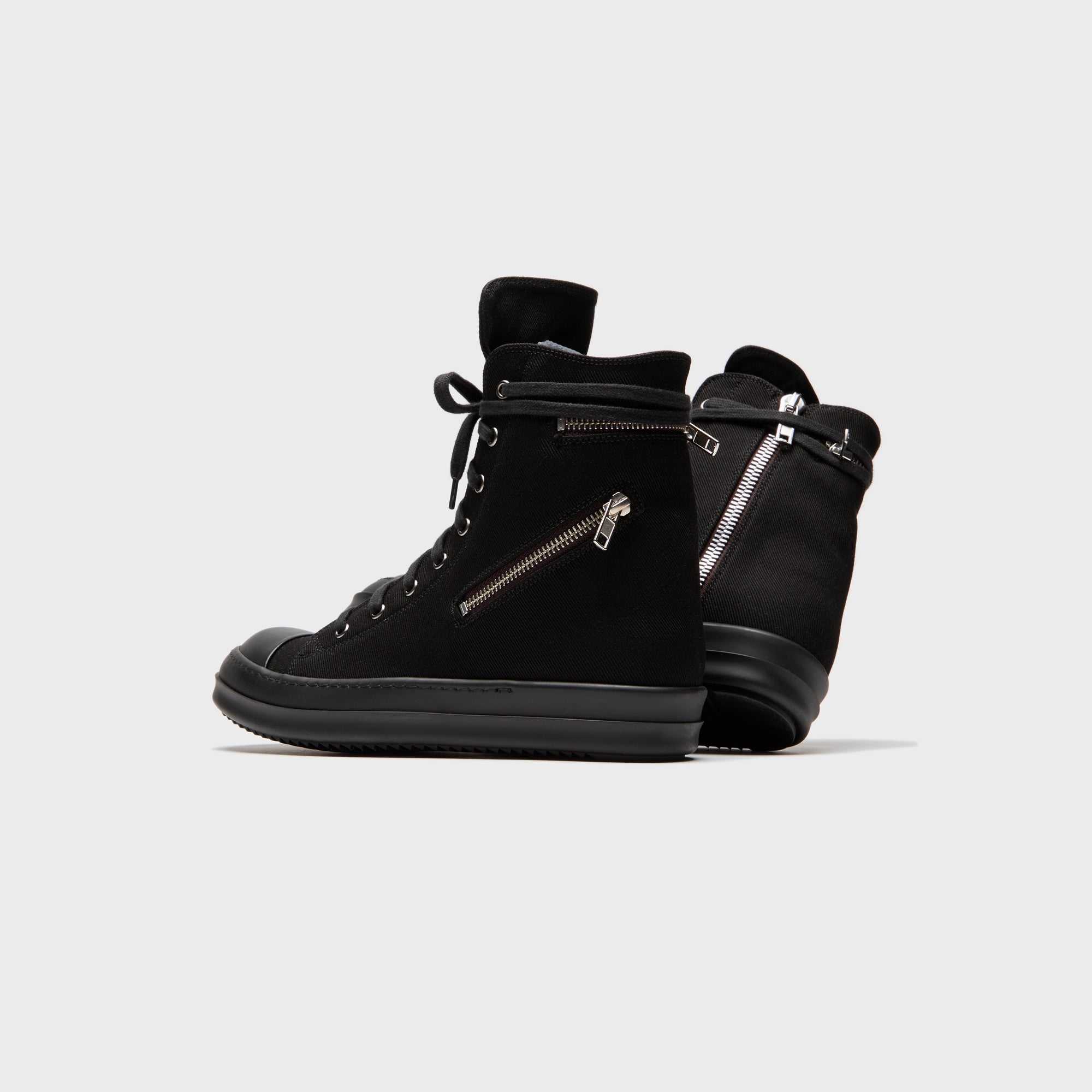 Rick Owens Cargo Sneaks Overdyed Denim - All Black