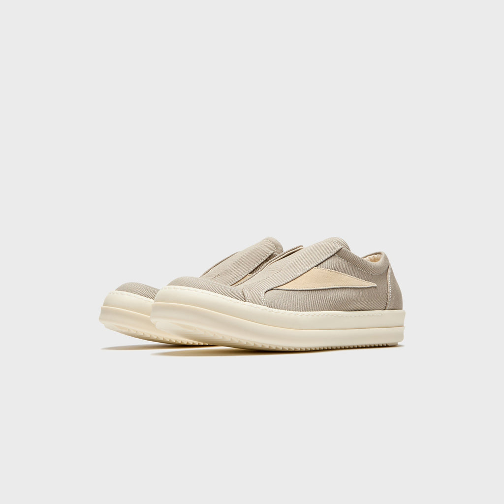 Rick Owens Laceless Vintage Sneaks - Dirty Pearl / Milk / Milk