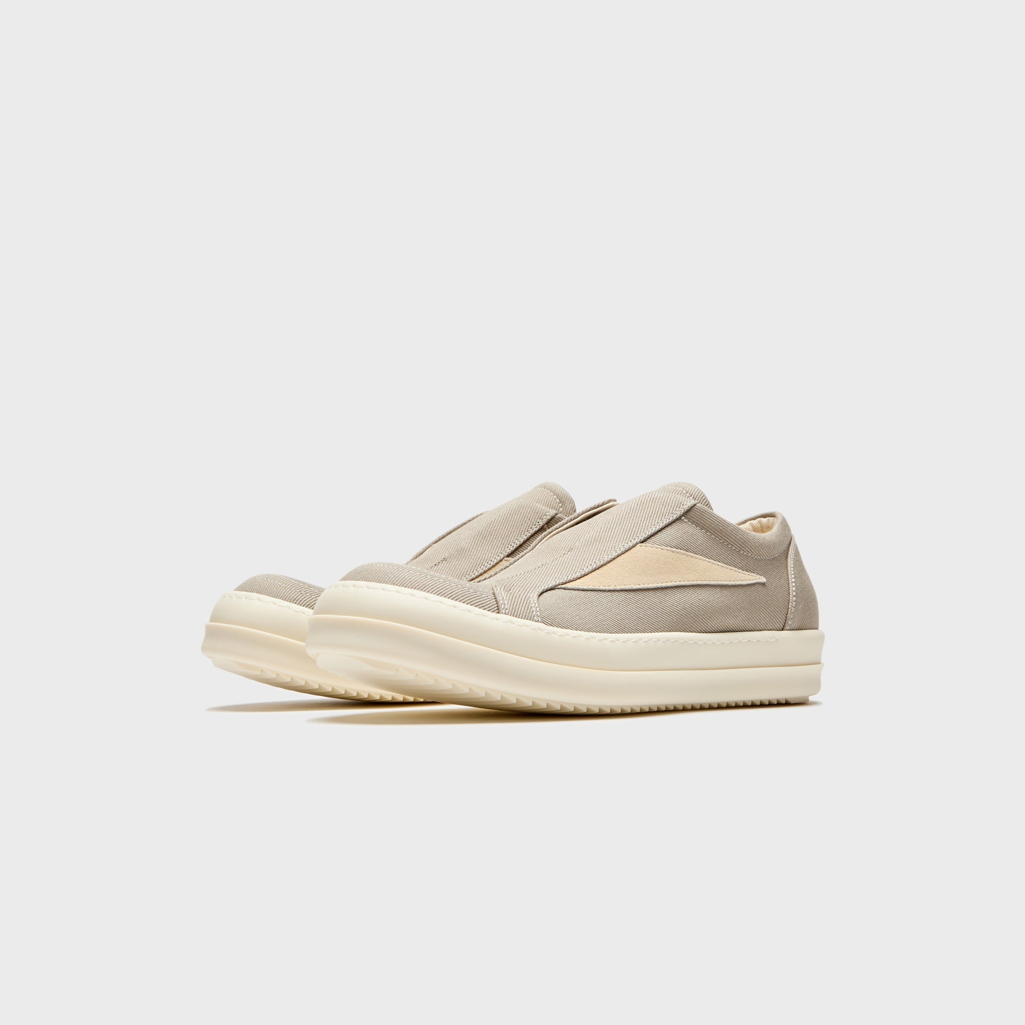 Rick Owens Laceless Vintage Sneaks - Dirty Pearl / Milk / Milk