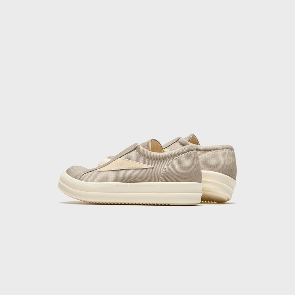 Rick Owens Laceless Vintage Sneaks - Dirty Pearl / Milk / Milk