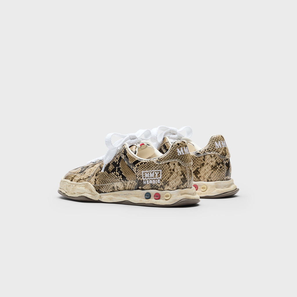 Mihara Yasuhiro Herbie Original Sole Printed Python Leather Low Top Sneaker - Natural