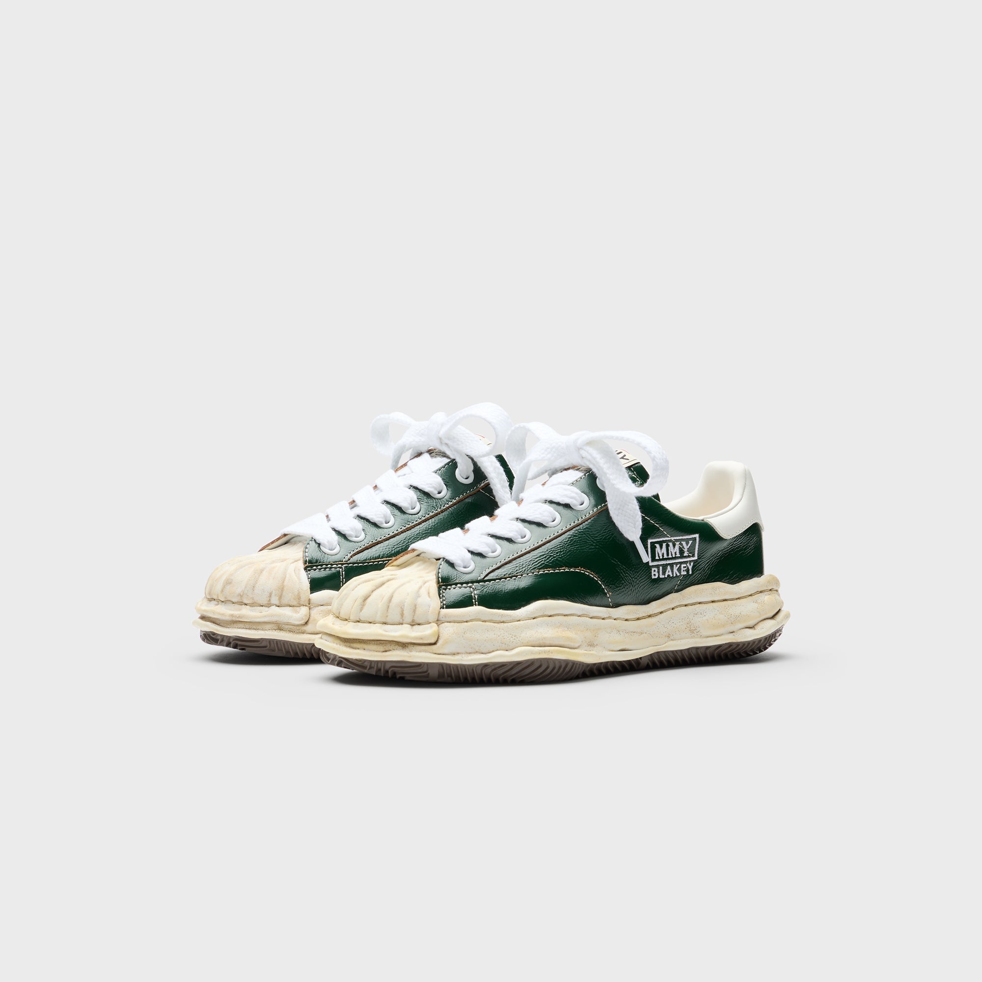 Mihara Yasuhiro Blakey Original Sole Wrinkled Leather Low Top Sneaker - Green