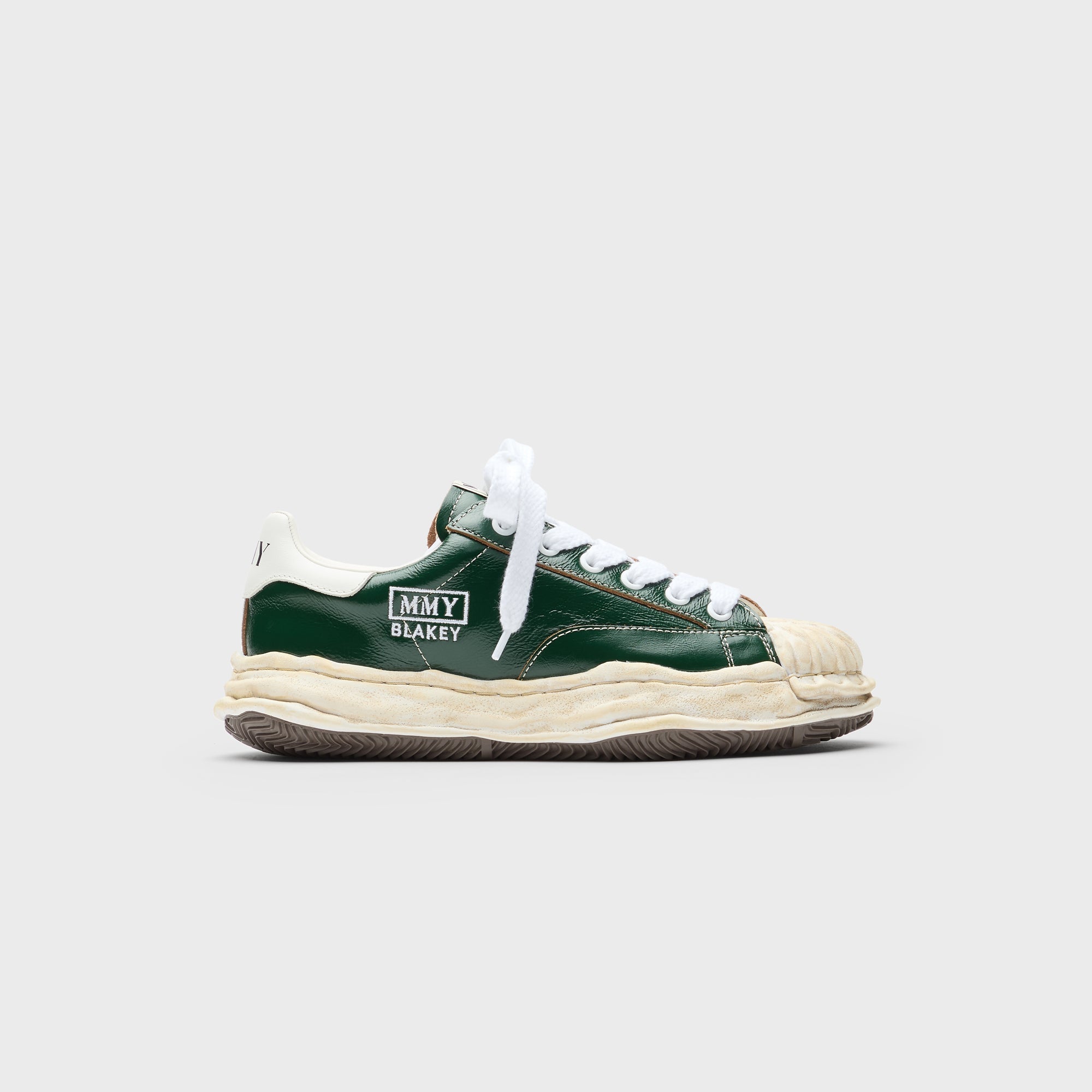 Mihara Yasuhiro Blakey Original Sole Wrinkled Leather Low Top Sneaker - Green