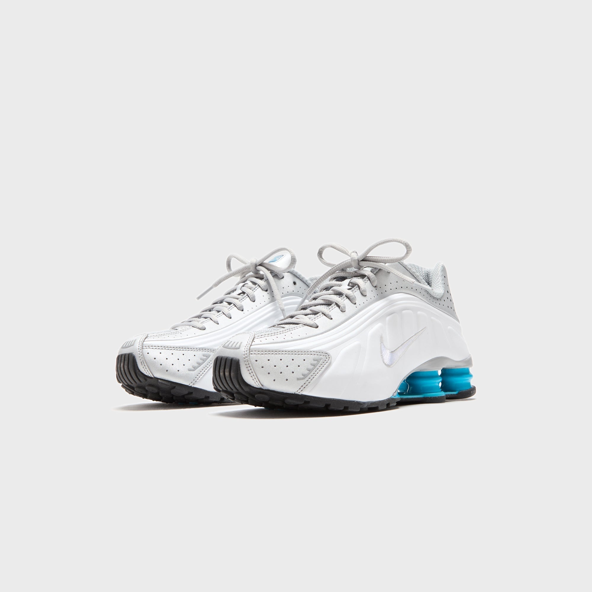 Nike Shox R4 - Metallic Silver / White / Blue Lagoon