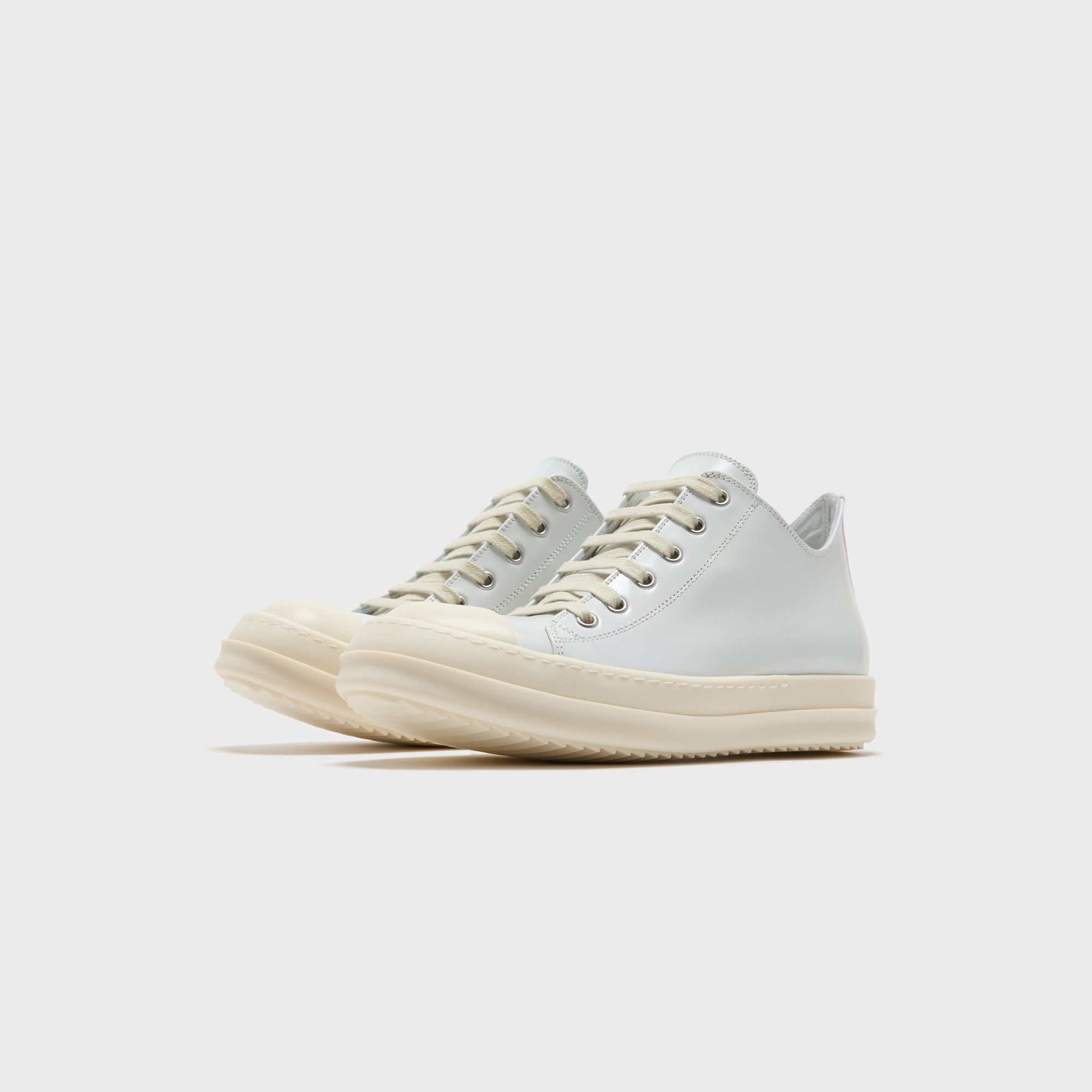 Rick Owens WMNS Scarpe in Pelle Low Sneaks - Chalk / White / Milk / Milk