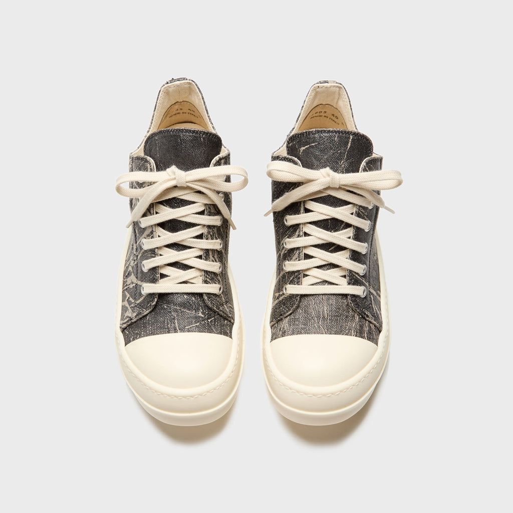 Rick Owens WMNS DRKSHDW Concordians Low Sneaks - Washed Foil / Denim Black