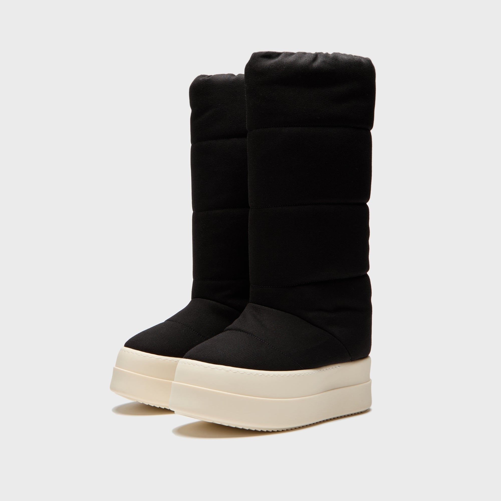 Rick Owens WMNS DRKSHDW Mega Bumper Knee High Lunar Boots - Black / Milk