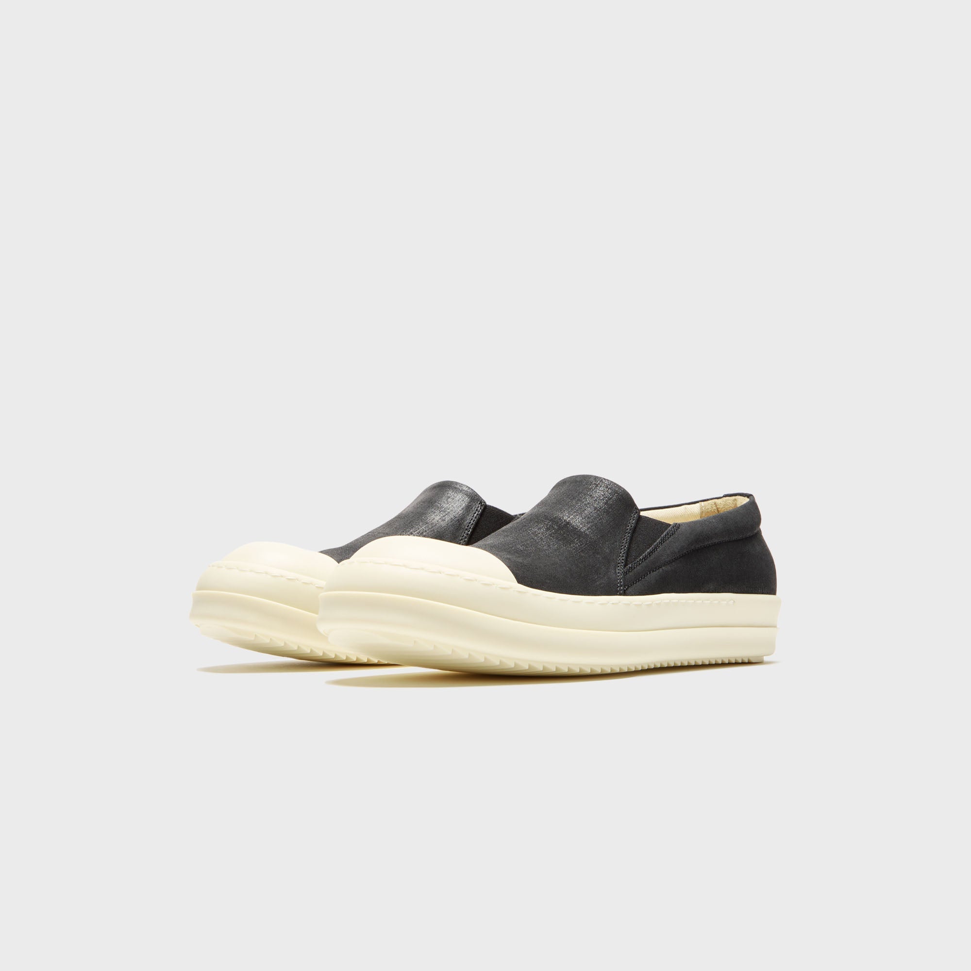 Rick Owens Boat Sneaks Scarpe - Denim Black / Milk / Milk