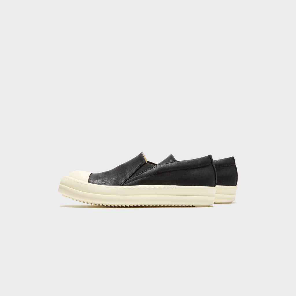 Rick Owens Boat Sneaks Scarpe - Denim Black / Milk / Milk