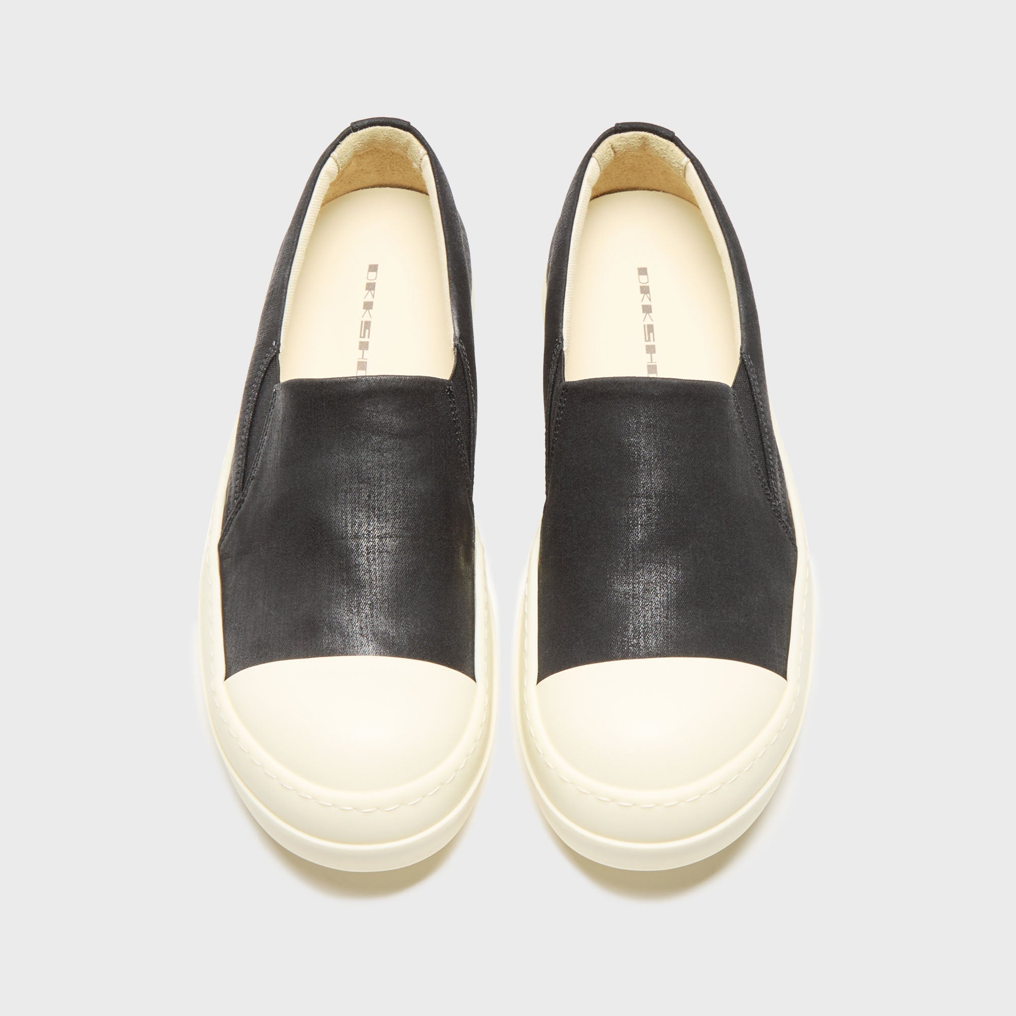 Rick Owens Boat Sneaks Scarpe - Denim Black / Milk / Milk