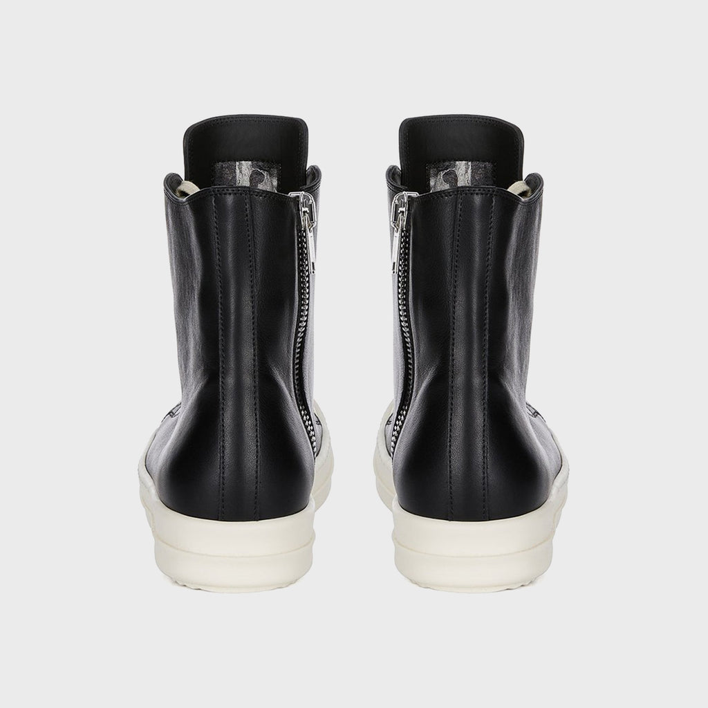 Rick Owens Leather Sneakers Scarpe in Pelle - Black / Milk / Milk