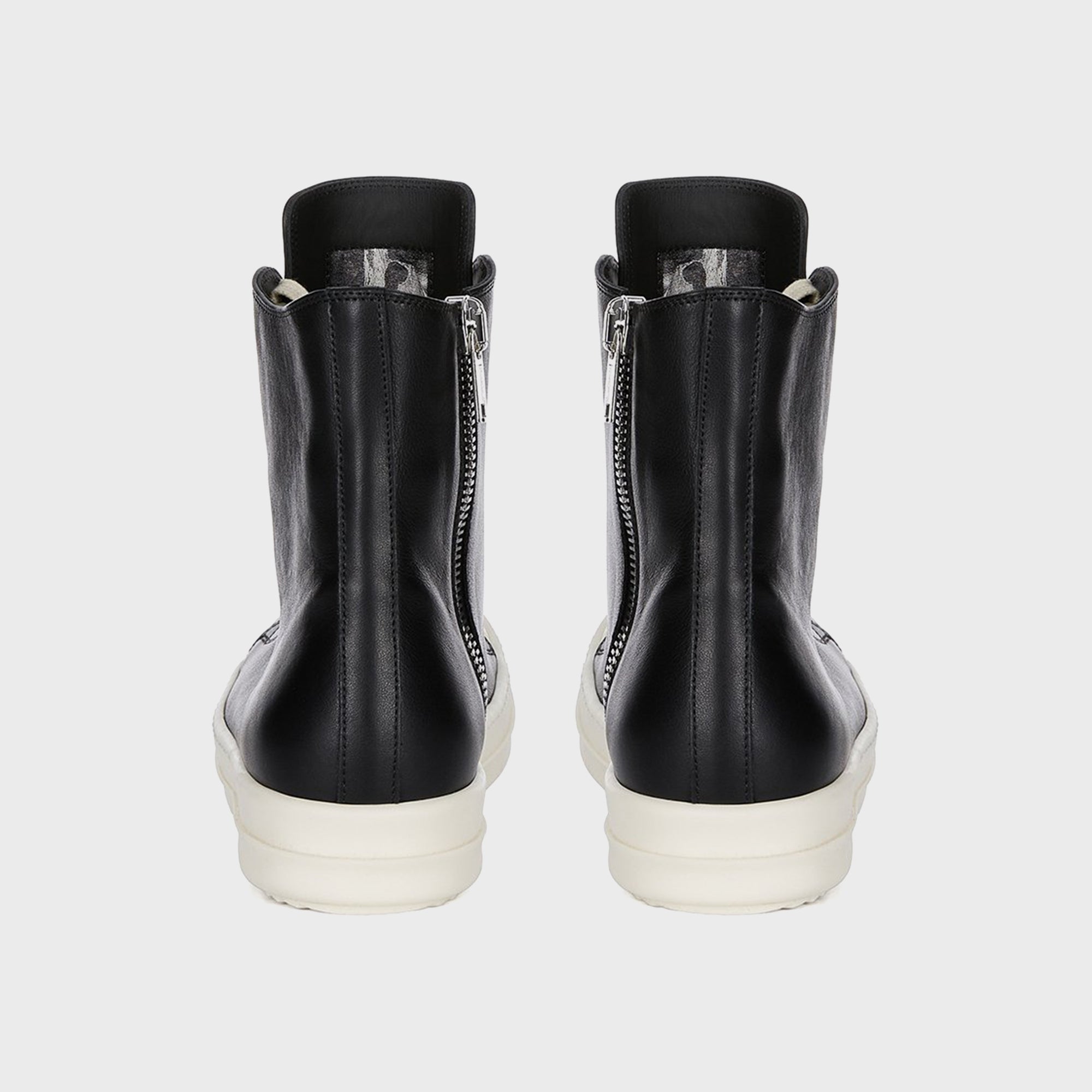 Rick Owens Leather Sneakers Scarpe in Pelle - Black / Milk / Milk