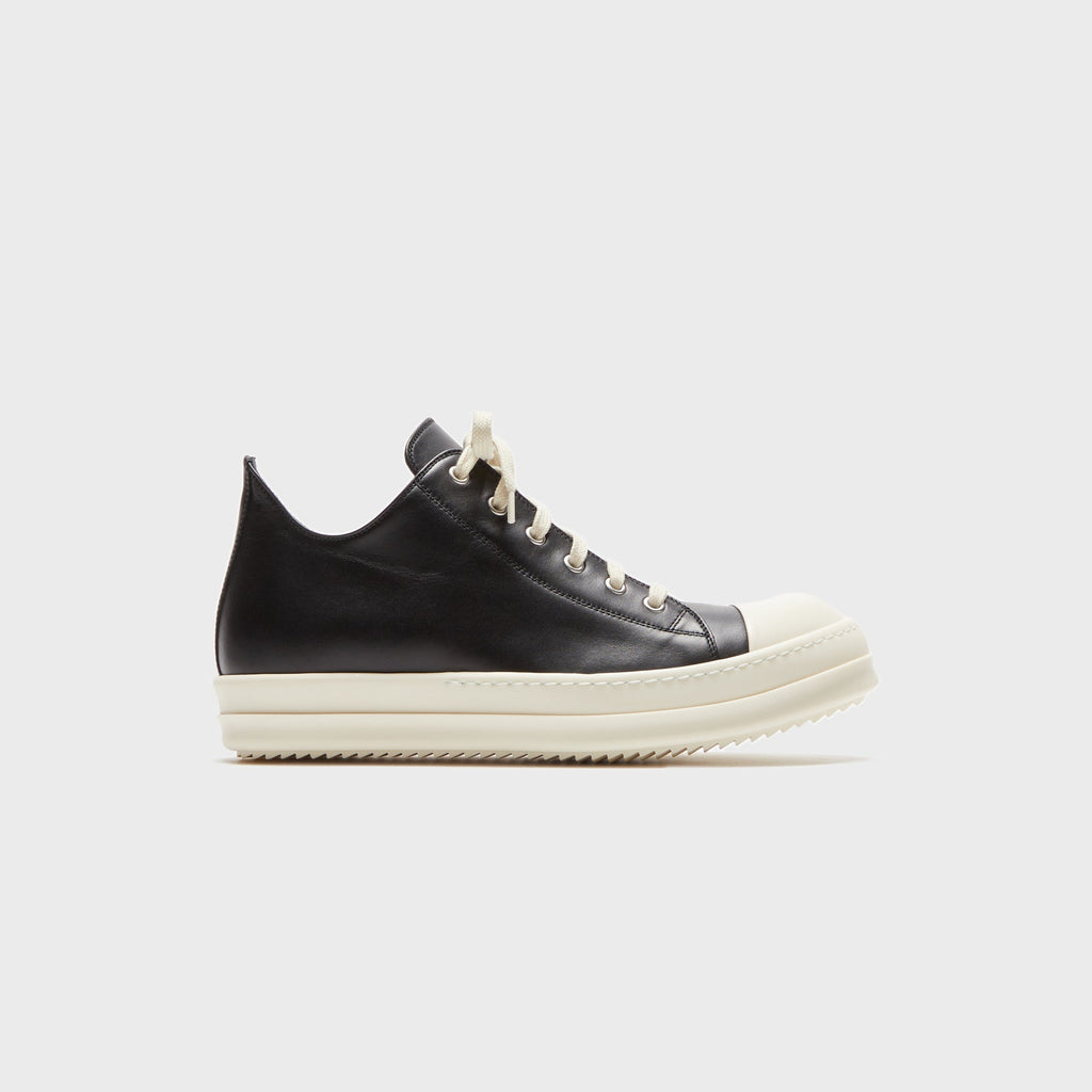 Rick Owens Scarpe Pelle Low Sneakers - Black / Milk / Milk