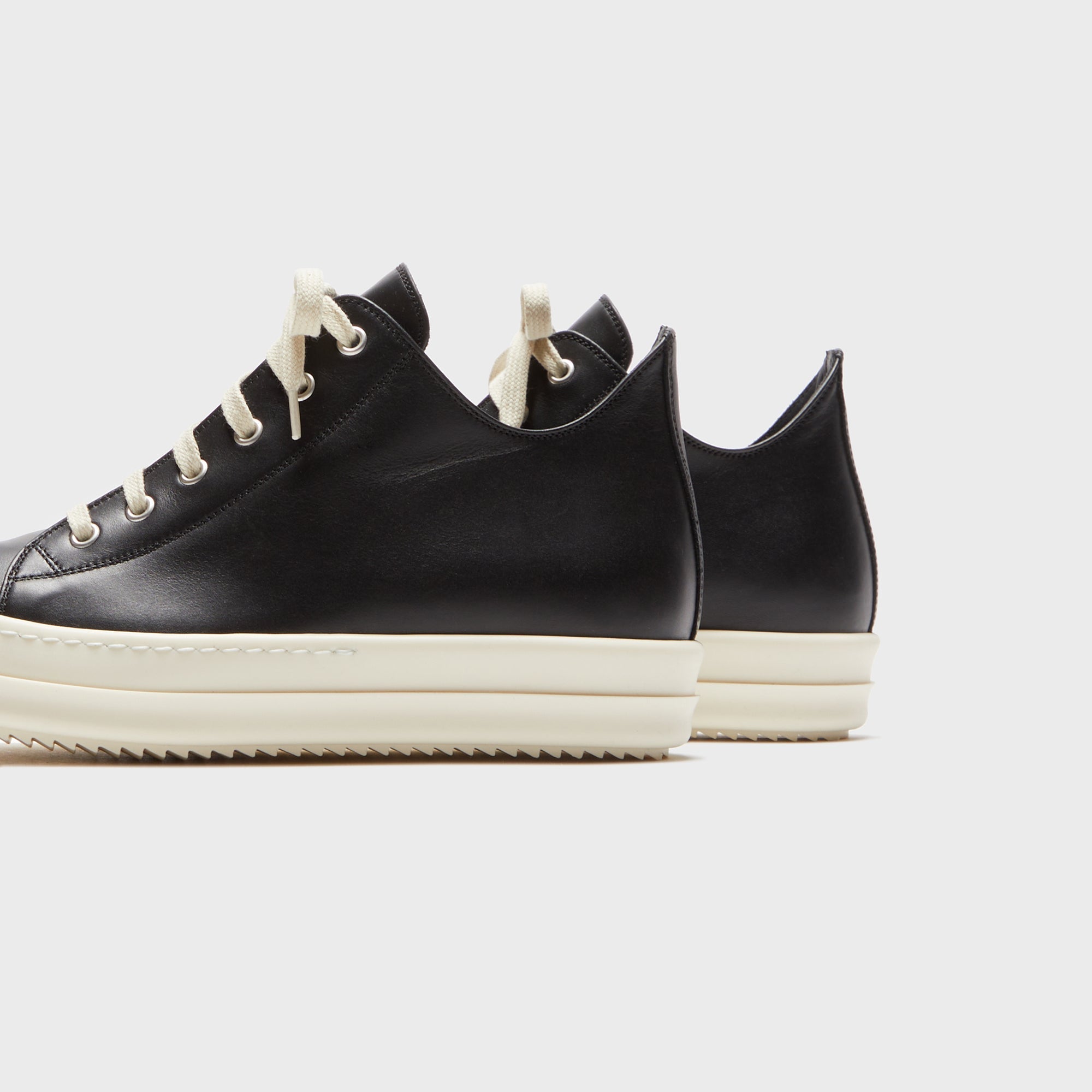 Rick Owens Scarpe Pelle Low Sneakers - Black / Milk / Milk