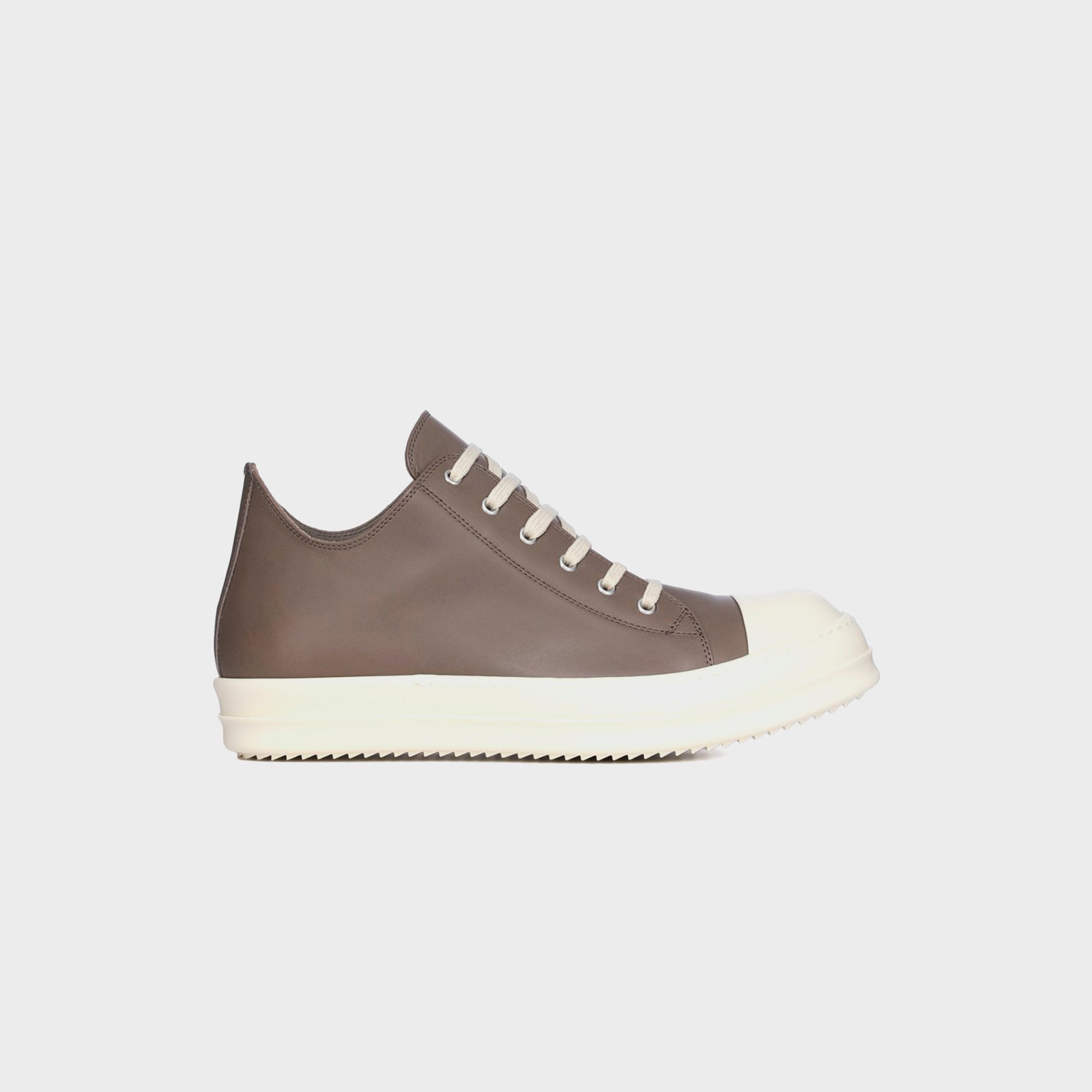 Rick Owens Scarpe In Pelle Low Sneaks - Dust / Milk / Milk