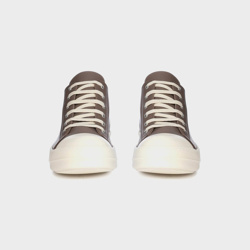 Rick Owens Scarpe In Pelle Low Sneaks - Dust / Milk / Milk