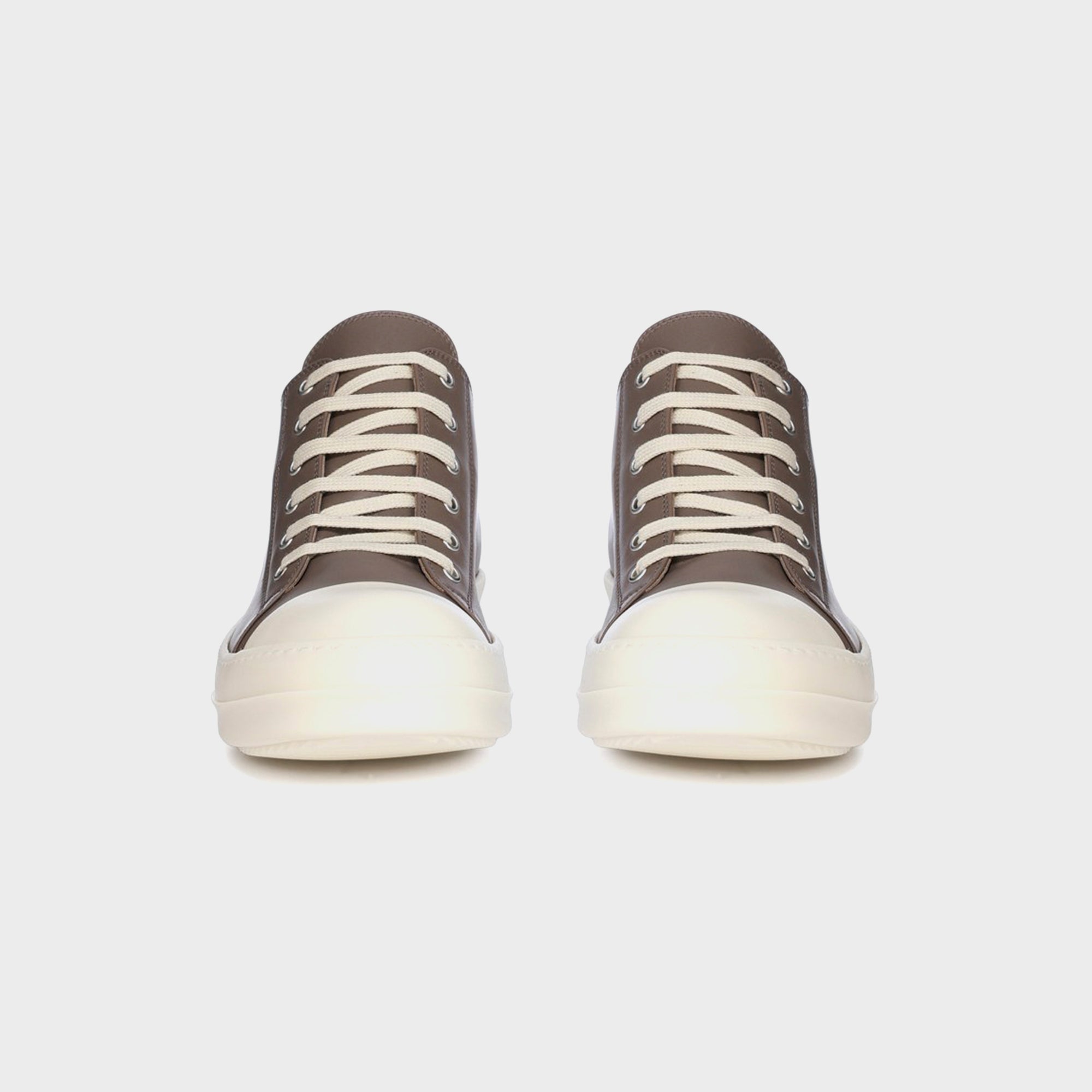Rick Owens Scarpe In Pelle Low Sneaks - Dust / Milk / Milk