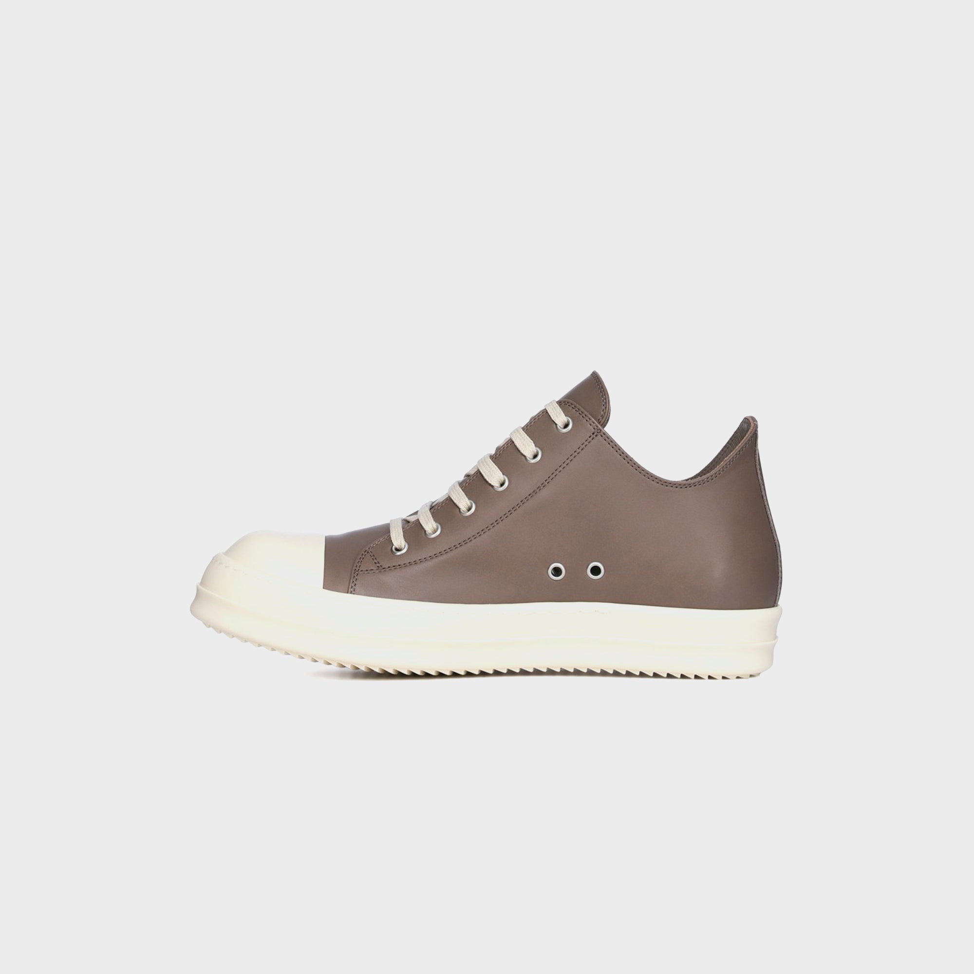 Rick Owens Scarpe In Pelle Low Sneaks - Dust / Milk / Milk