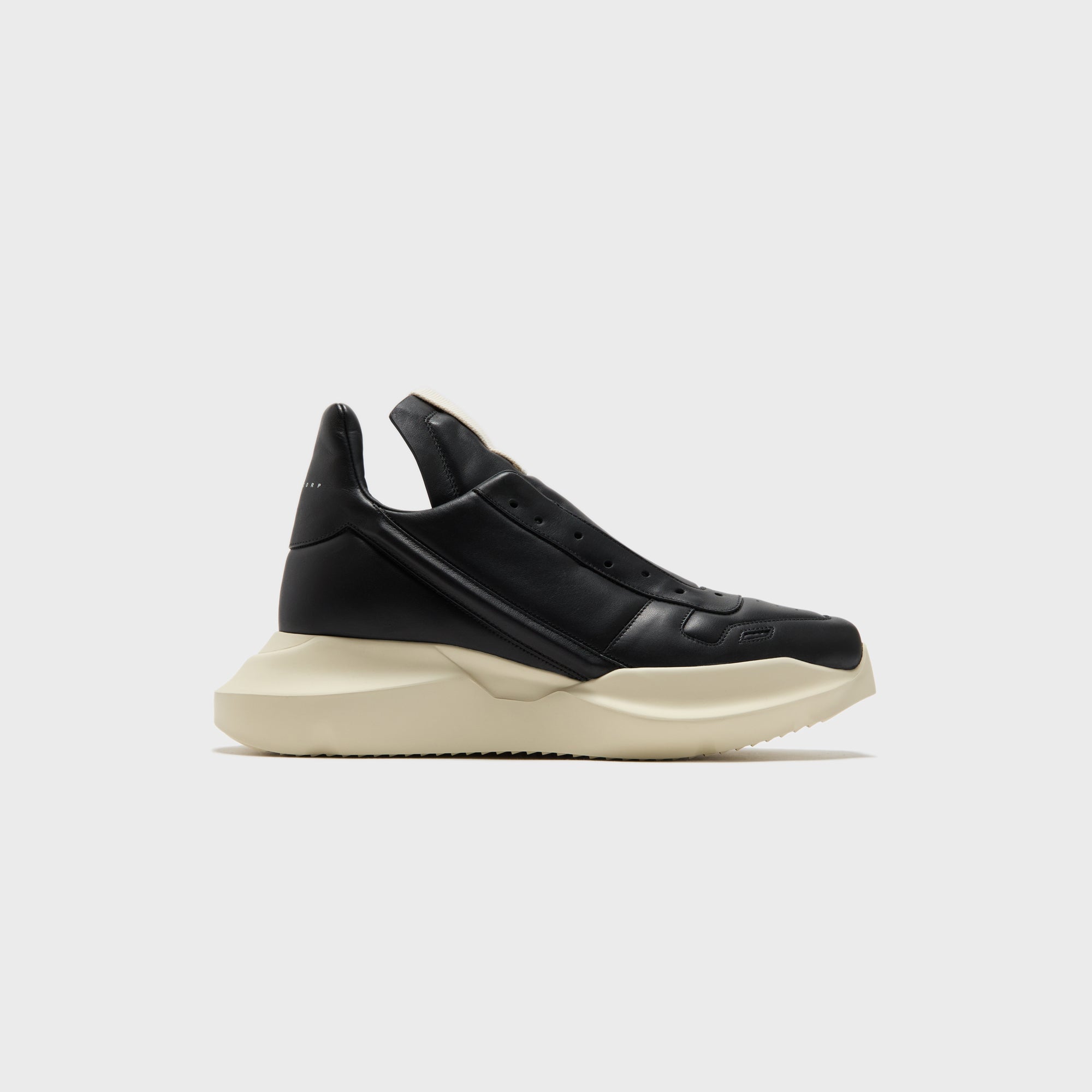 Rick Owens Scarpe Pelle Geth Runner - Black / Milk / Milk