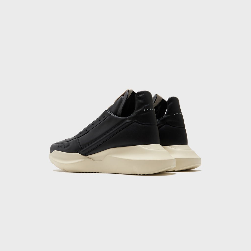 Rick Owens Scarpe Pelle Geth Runner - Black / Milk / Milk