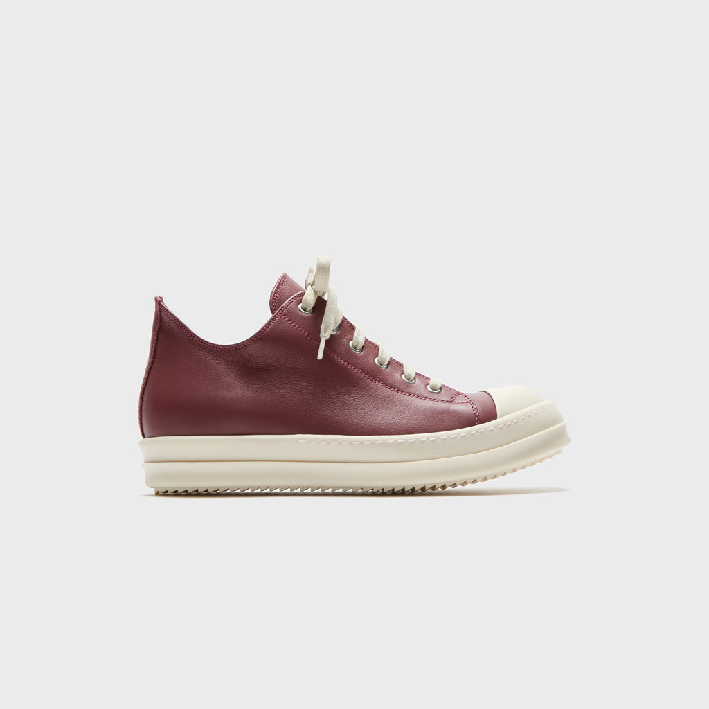 Rick Owens Scarpe In Pelle Low Sneaker - Rosewood / Milk / Milk