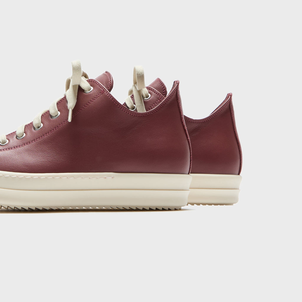 Rick Owens Scarpe In Pelle Low Sneaker - Rosewood / Milk / Milk