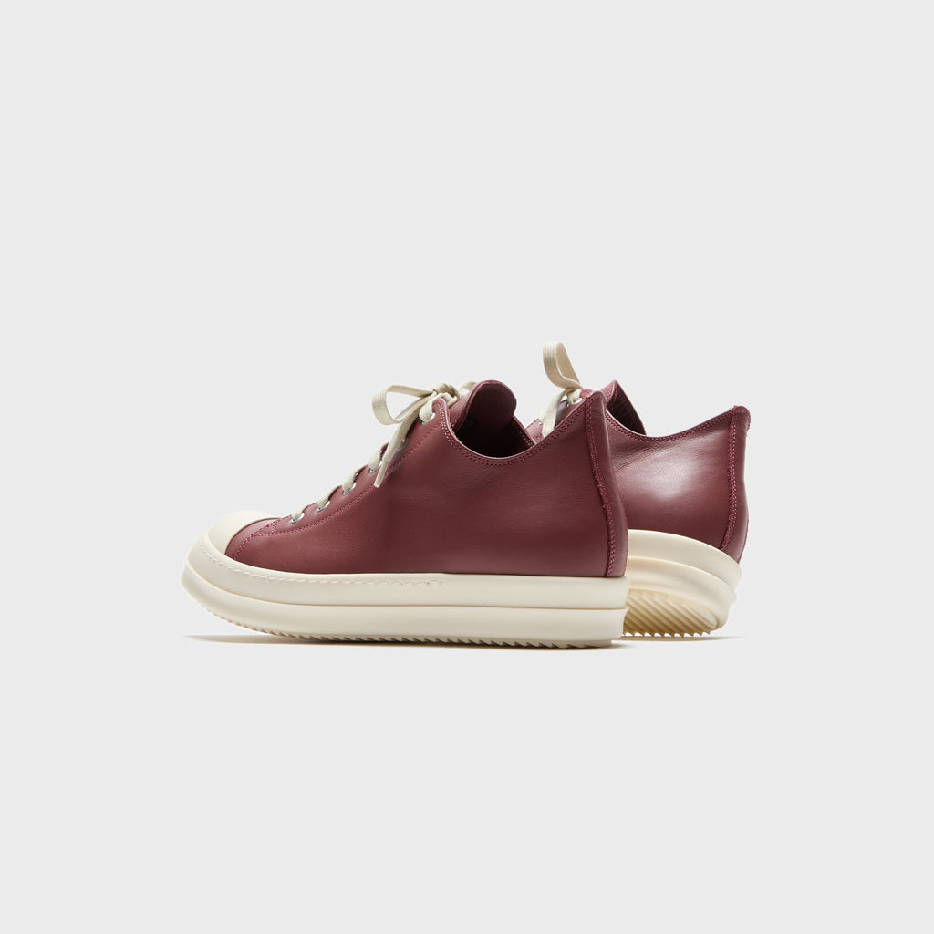 Rick Owens Scarpe In Pelle Low Sneaker - Rosewood / Milk / Milk