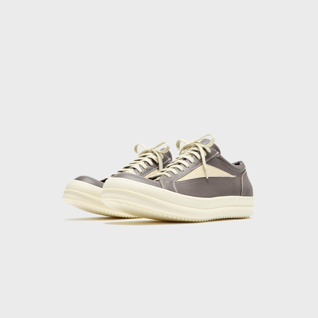 Rick Owens Vintage Sneakers Scarpe In Pelle  -  Dark Dust / Milk / Milk