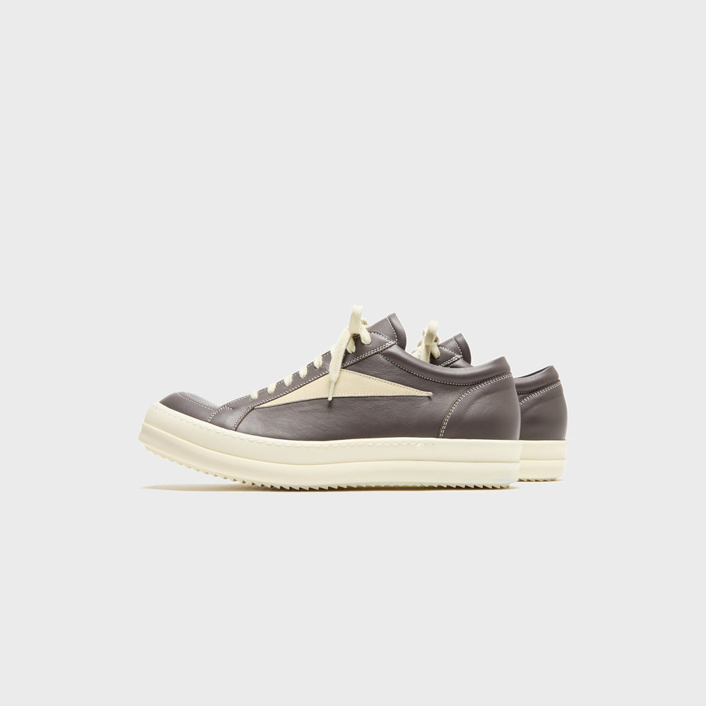 Rick Owens Vintage Sneakers Scarpe In Pelle  -  Dark Dust / Milk / Milk