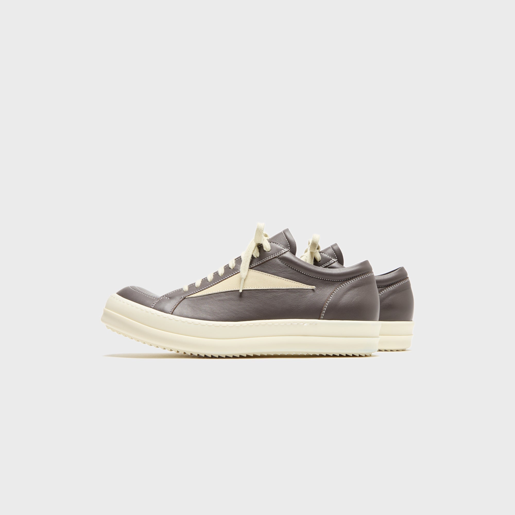 Rick Owens Vintage Sneakers Scarpe In Pelle  -  Dark Dust / Milk / Milk